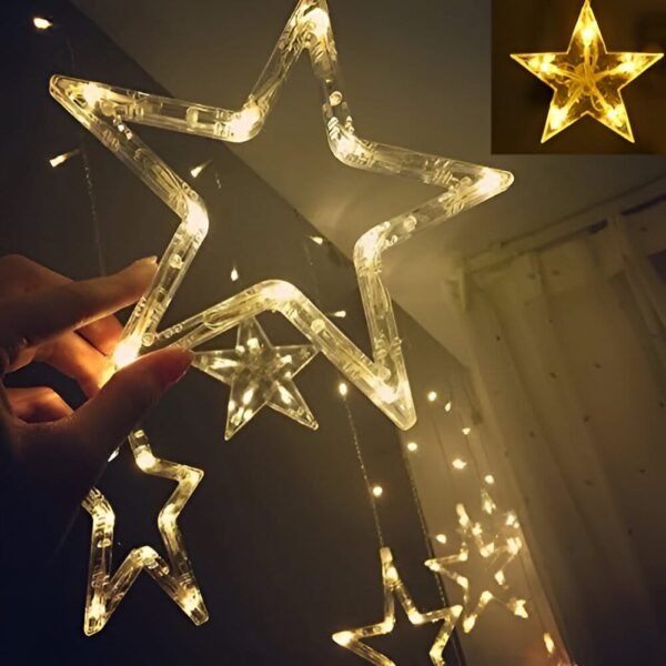 Star Curtain 12 Stars 138 LED String Lights