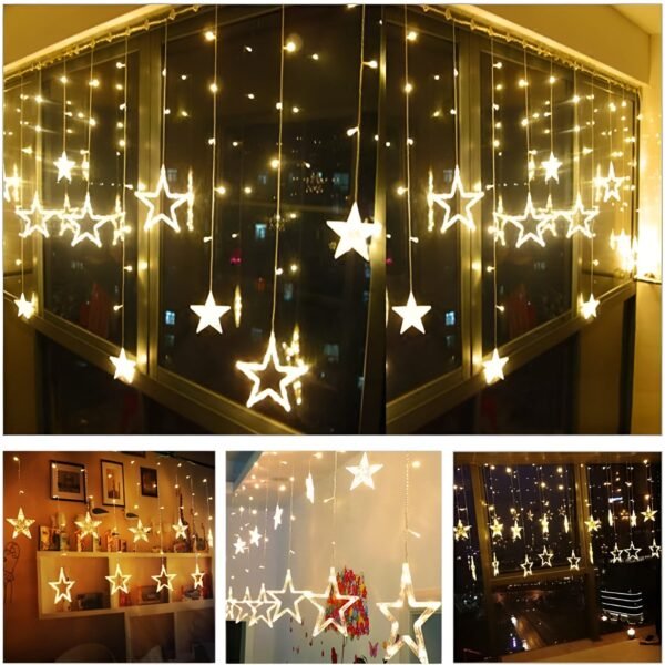 Star Curtain 12 Stars 138 LED String Lights