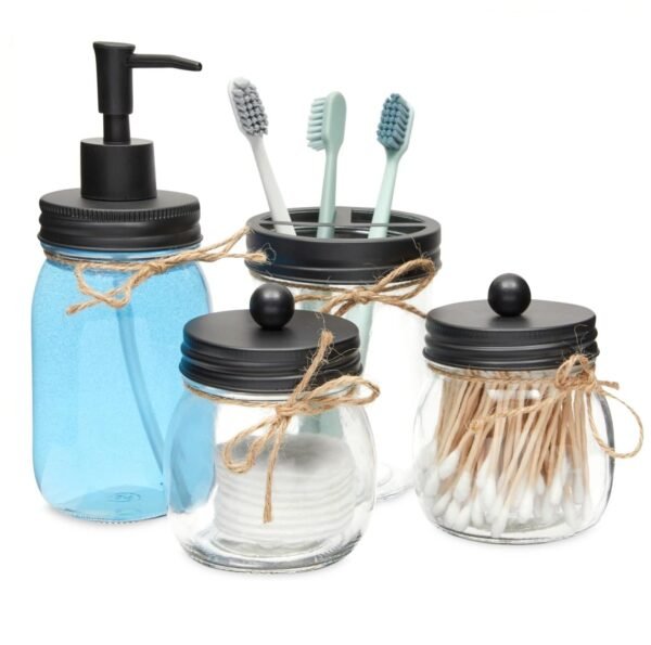 Mason Jar Soap Dispenser Bathroom Organizer - Image 5