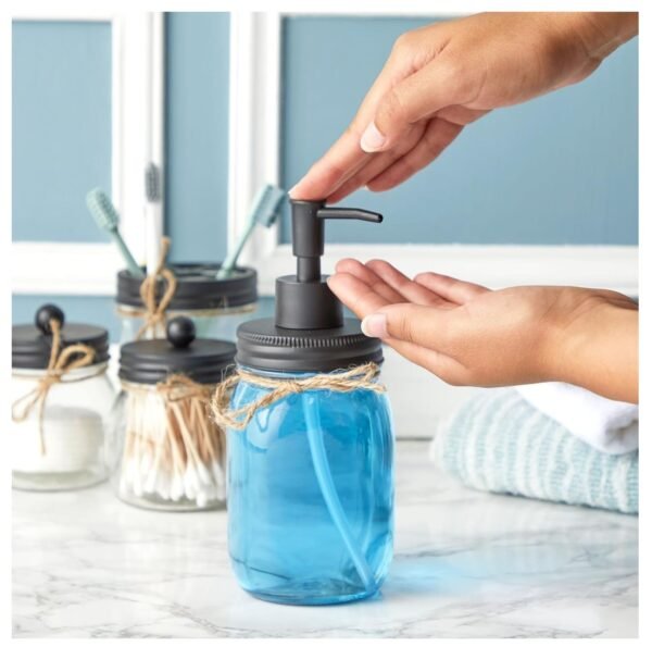 Mason Jar Soap Dispenser Bathroom Organizer - Image 2