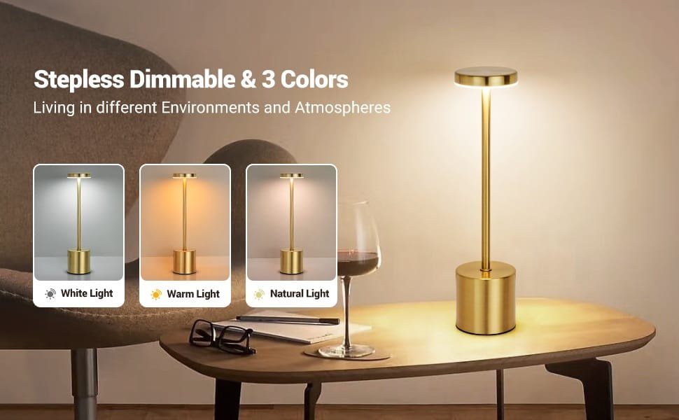 rechargeable metal table lamp