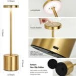 rechargeable metal table lamp