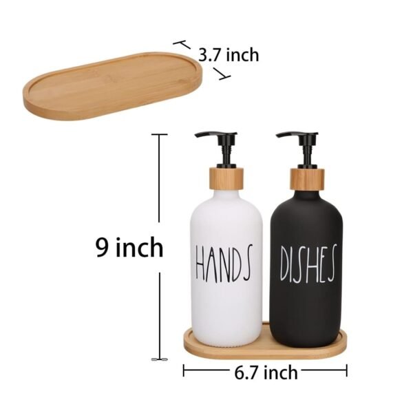 Black & White Soap Dispenser Set