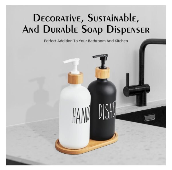 soap dispenser set with tray