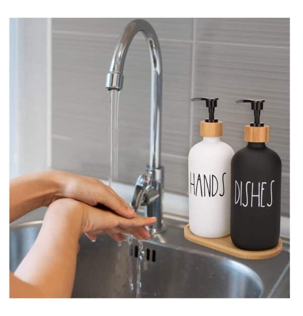 soap dispenser set with tray