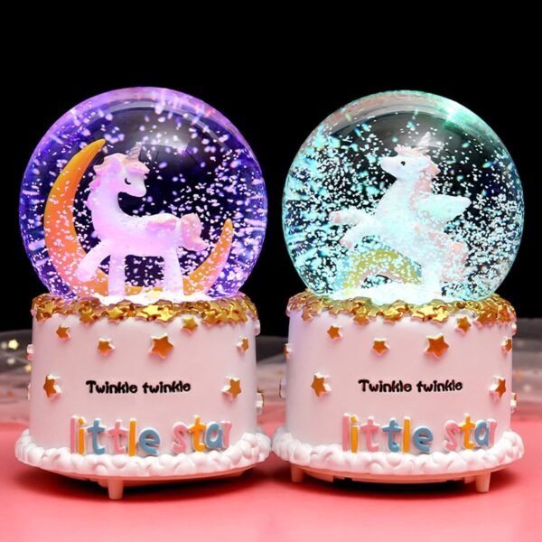 Unicorn Snow Globe with Light, Music & Auto Snow - Large