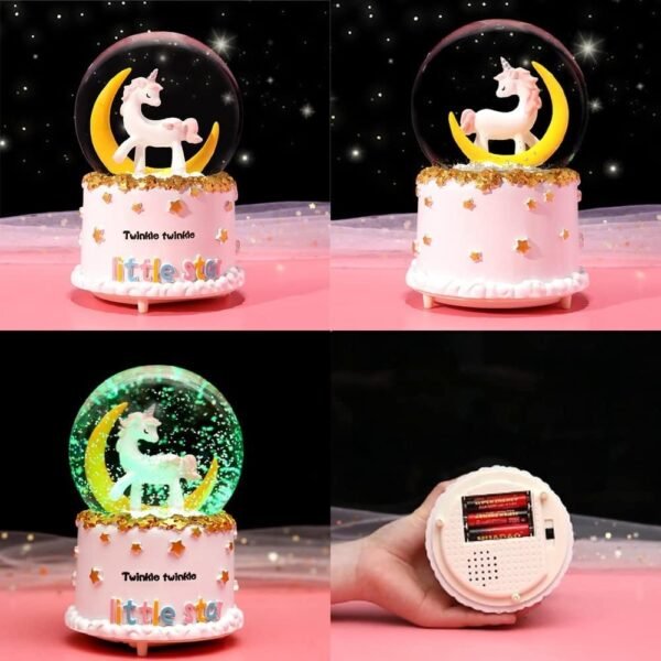 Unicorn Snow Globe with Light, Music & Auto Snow - Large