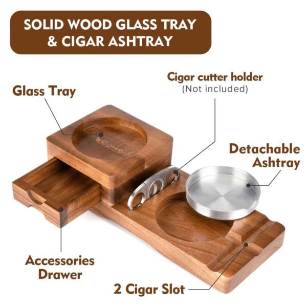 Whisky Cigar Wooden Ashtray