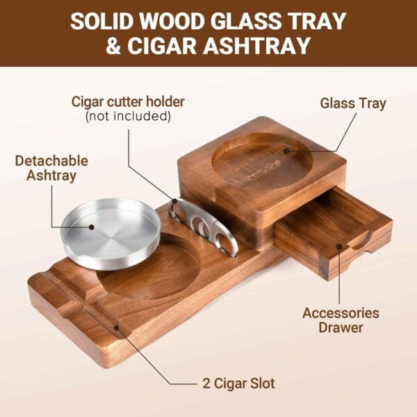 Whisky Cigar Wooden Ashtray