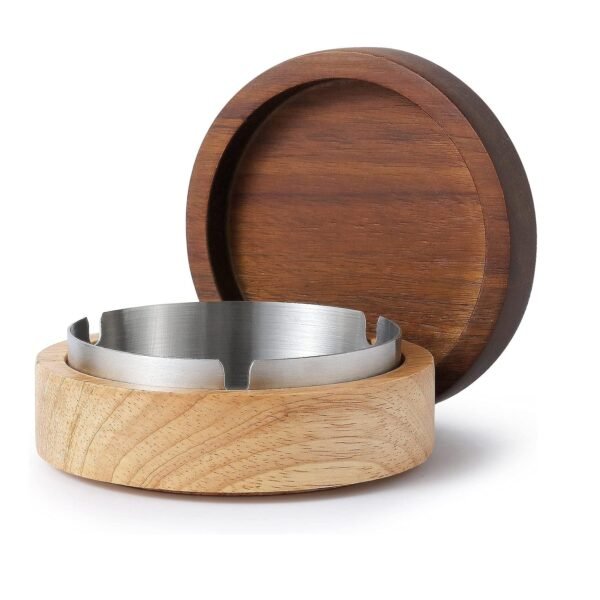 Wooden Ashtray with Lid