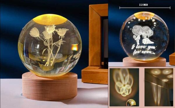 3D Crystal Ball Light flower