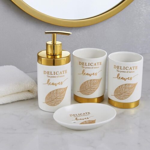 soap dispenser set golden