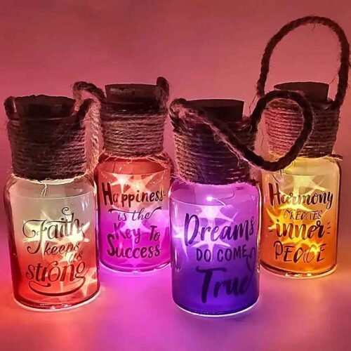 LED Jar with Happy Quote - Assorted