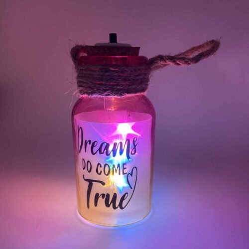 LED Jar with Happy Quote - Assorted