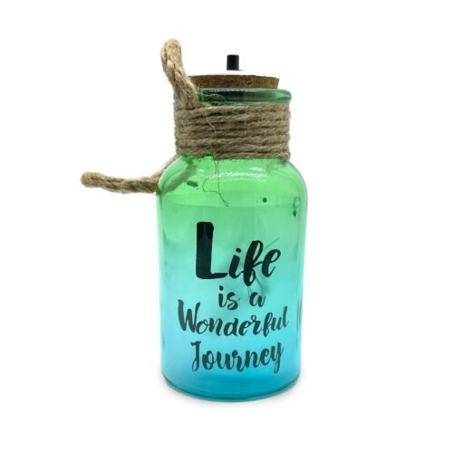 LED Jar with Happy Quote - Assorted
